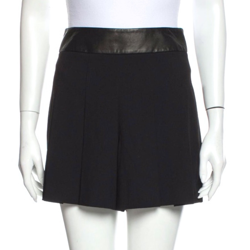 Alice & Olivia black shorts with leather waist.  Size 2